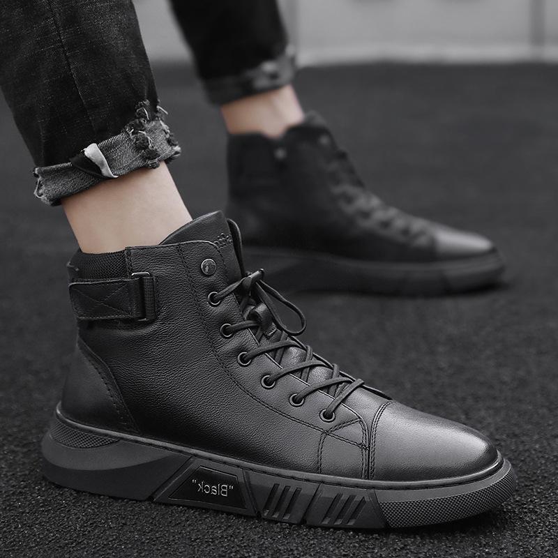 Davido ™ - Robust men's leather boots made of black leather